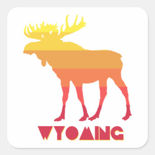 Wyoming Moose Fyrkantigt Klistermärke