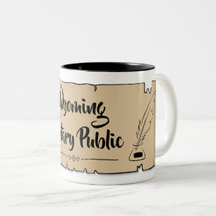 Wyoming Notary Public Rulla Feather Quill Två-Tonad Mugg