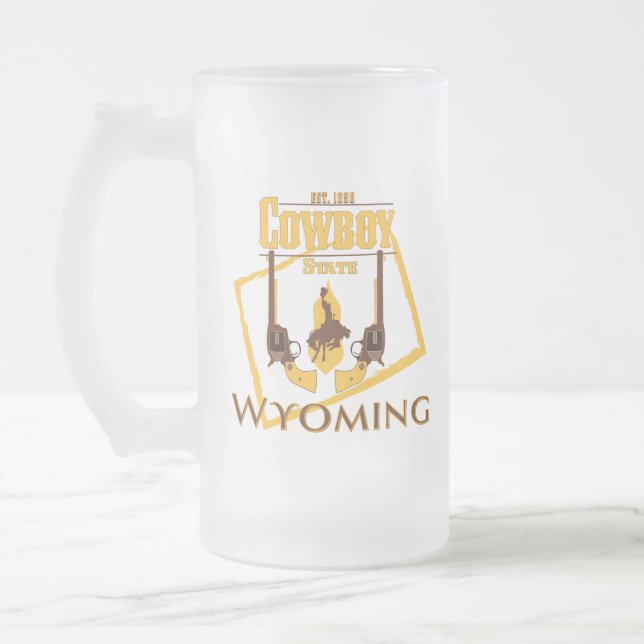 Wyoming ölmugg frostat ölglas (Vänster)