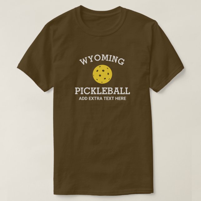 Wyoming Pickleball Klubb Partner Namn Anpassningsb T Shirt (Design framsida)