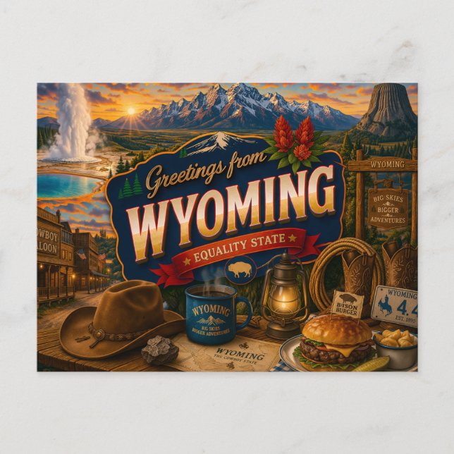 Wyoming Postcard Vykort (Framsida)