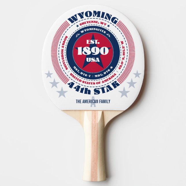 Wyoming Pride Circular Typography Monogram Pingisracket (Framsidan)