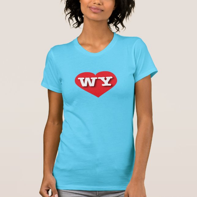Wyoming Red Heart - I kärlek WY T Shirt (Framsida)