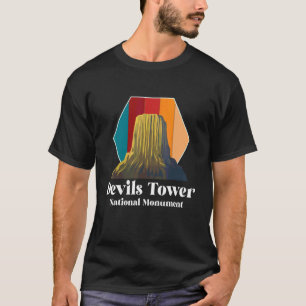 Wyoming Retro Devils Tower National Monument Souve T Shirt