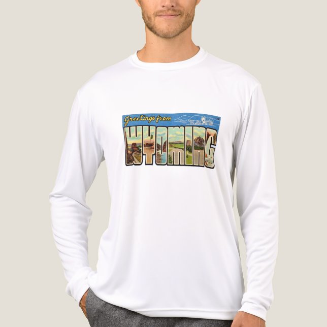 Wyoming Retro Greeting T Shirt (Framsida)