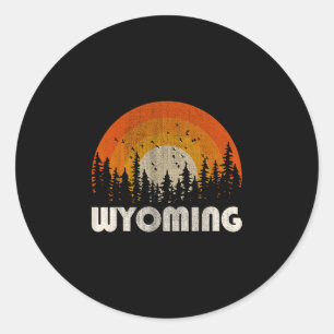 Wyoming - rolig natur vintage vandring 60-tal 70-t runt klistermärke