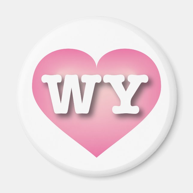 Wyoming Rosa Fade Heart - I kärlek WY Magnet (Framsidan)