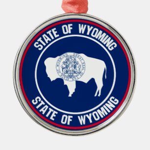 Wyoming Round Emblem Julgransprydnad Metall