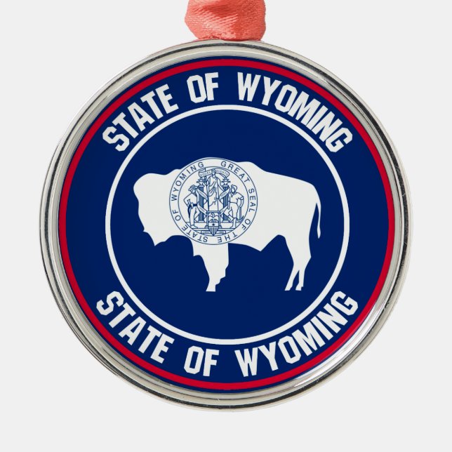 Wyoming Round Emblem Julgransprydnad Metall (Framsidan)