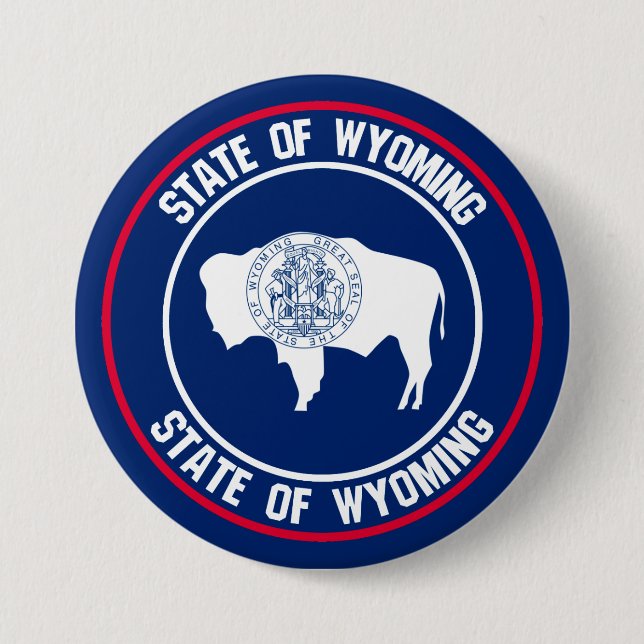 Wyoming Round Emblem Knapp (Framsida)