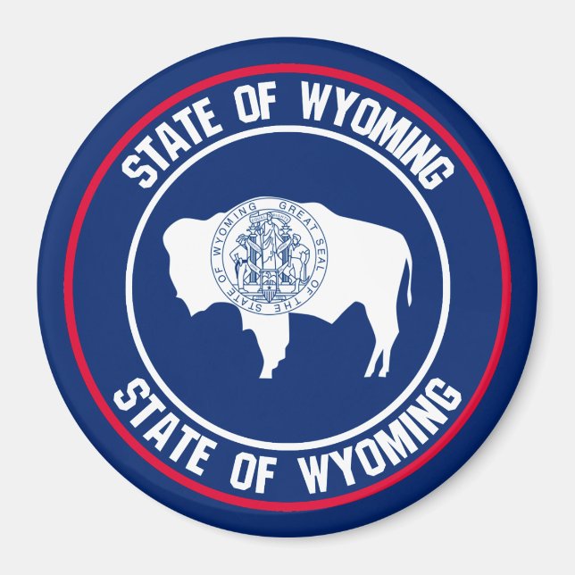 Wyoming Round Emblem Magnet (Framsidan)