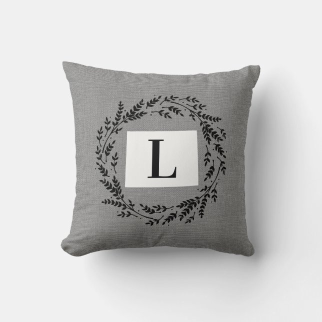 Wyoming Rustic Wandec Monogram Dekorativ kudde (Framsida)