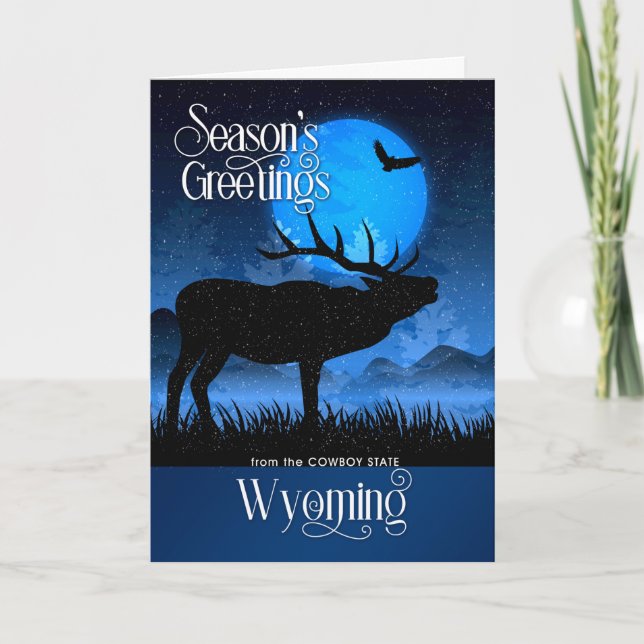Wyoming Season's Greetings Woodland Moose Helgkort (Framsida)