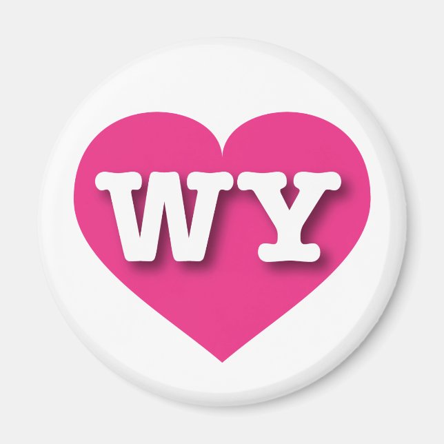 Wyoming Shock rosa Heart - I kärlek WY Magnet (Framsidan)