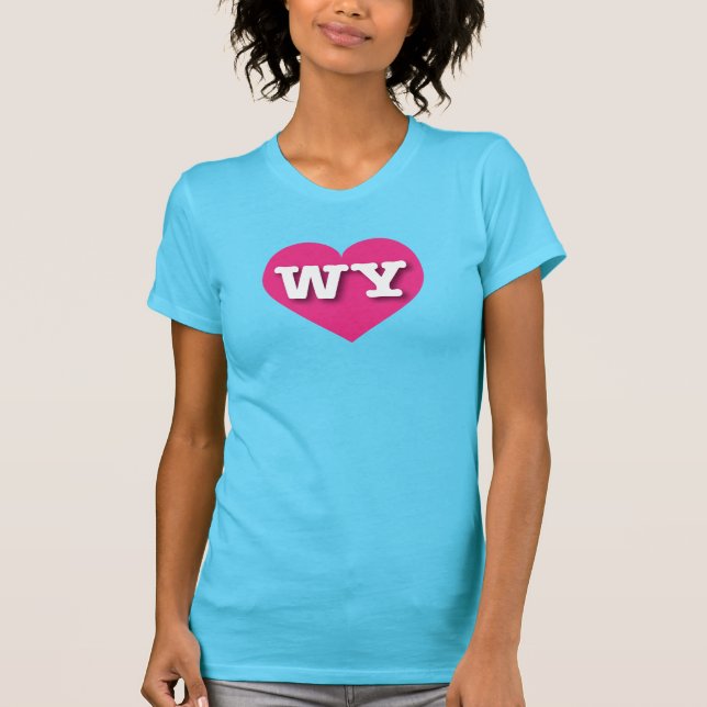 Wyoming Shock rosa Heart - I kärlek WY T Shirt (Framsida)