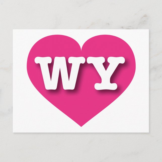 Wyoming Shock rosa Heart - I kärlek WY Vykort (Framsida)