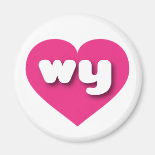 Wyoming shock rosa hjärta - jag kärlek wy magnet