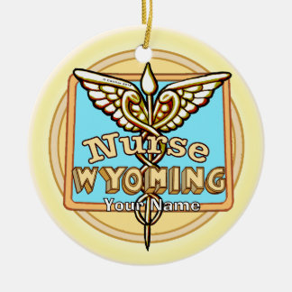Wyoming Sjuksköterska Caduceus Julgransprydnad Keramik