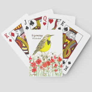 Wyoming Souvenir Indian Paintbrush Meadowlark Casinokort