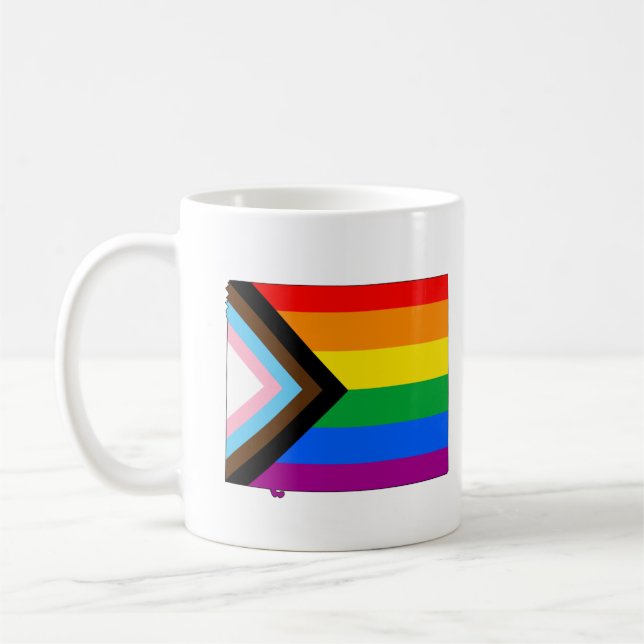 Wyoming Stat Stolt Pride HBTQ Progress Pride Kaffemugg (Vänster)