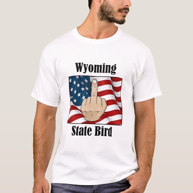 Wyoming State bird t-shirt mitten finger (Framsida)