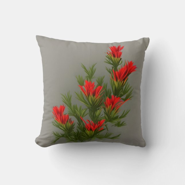 Wyoming State Flower - Indian Paintbrush Kudde (Framsida)