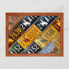 Wyoming State License Plate Karta by Design Turnpi Vykort