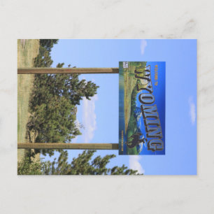 Wyoming State Line-tecken Vykort
