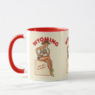 Wyoming State Pin Up Girl - Coffee Mugg