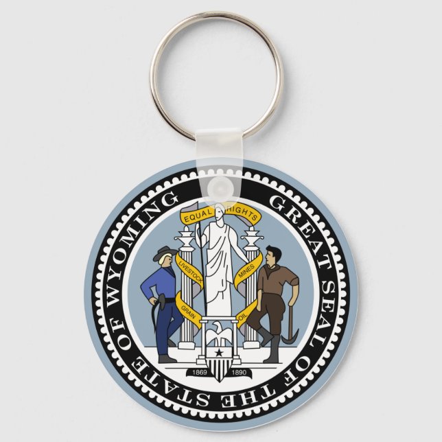 Wyoming State Seal Keychain Nyckelring (Framsida)