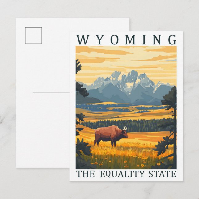 Wyoming State USA Travel Ställe Vykort (Fram/baksida)