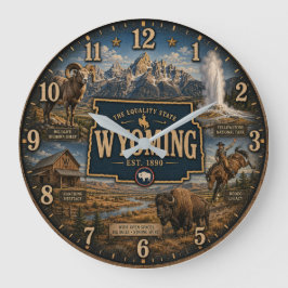 Wyoming State Yellowstone and Grand Teton Stor Klocka