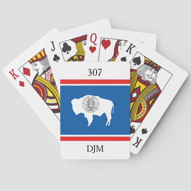 Wyoming Statlig flagga 307 Monogram Casinokort (Baksidan)