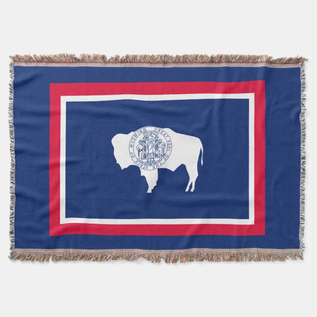 Wyoming Statlig flagga Design Filt (Framsidan)