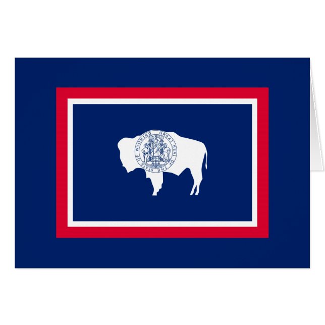 Wyoming Statlig flagga Design Hälsningskort (Framsidan Horizontal)