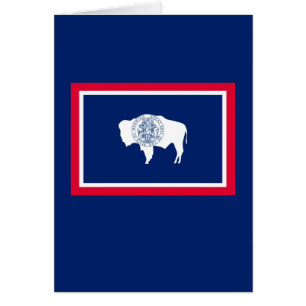 Wyoming Statlig flagga Design Hälsningskort