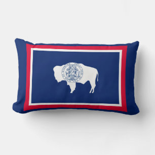 Wyoming Statlig flagga Design Lumbarkudde