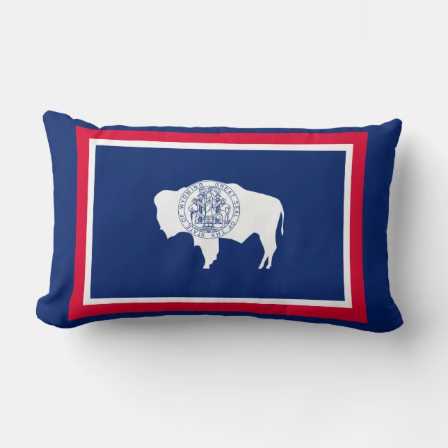 Wyoming Statlig flagga Design Lumbarkudde (Framsida)