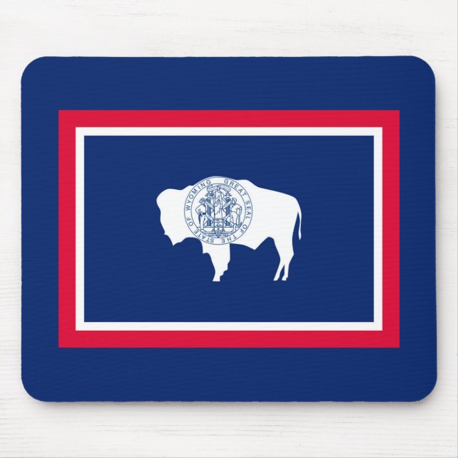 Wyoming Statlig flagga Design Musmatta (Framsidan)