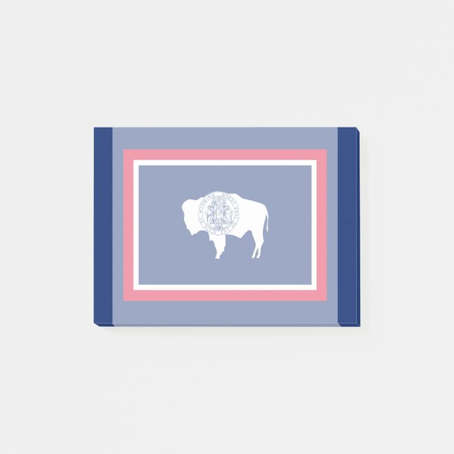Wyoming Statlig flagga Design Post-it Block (Framsida)