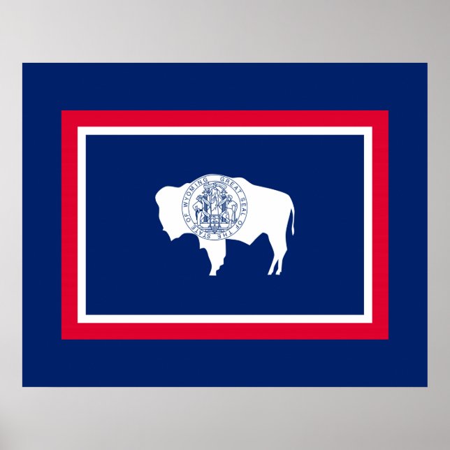 Wyoming Statlig flagga Design Poster (Framsidan)