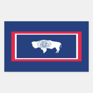 Wyoming Statlig flagga Design Rektangulärt Klistermärke