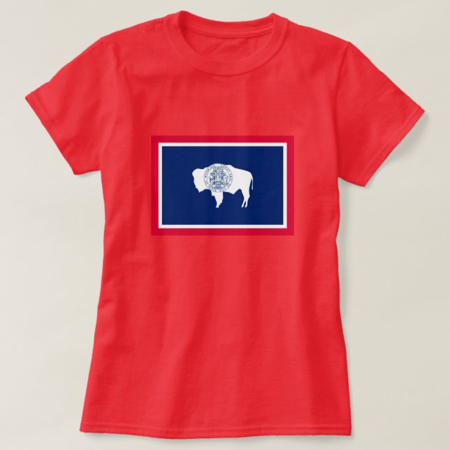 Wyoming Statlig flagga Design T-shirt (Design framsida)