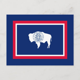 Wyoming Statlig flagga Design Vykort