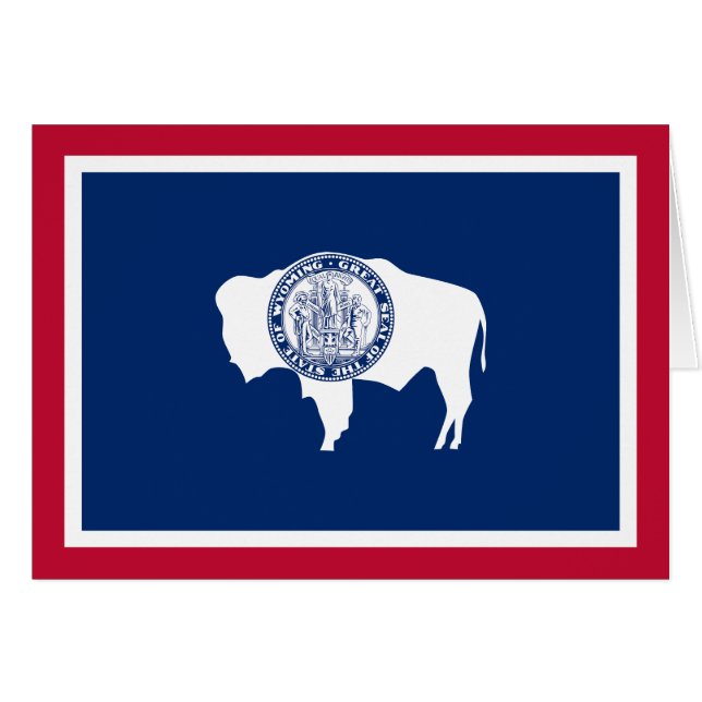 Wyoming Statlig flagga Hälsningskort (Framsidan Horizontal)