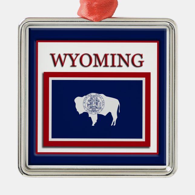 Wyoming Statlig flagga jul Ornament (Framsidan)