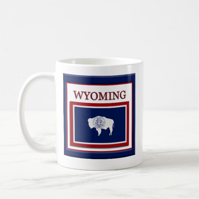 Wyoming Statlig flagga Kaffemugg (Vänster)