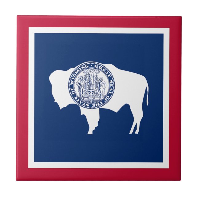 Wyoming Statlig flagga Kakelplatta (Framsidan)