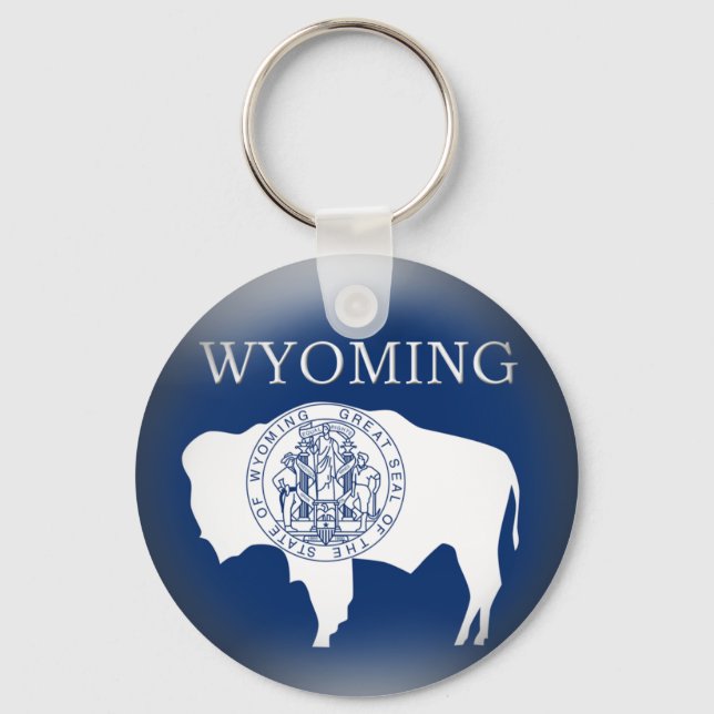 Wyoming Statlig flagga Keychain Nyckelring (Framsida)