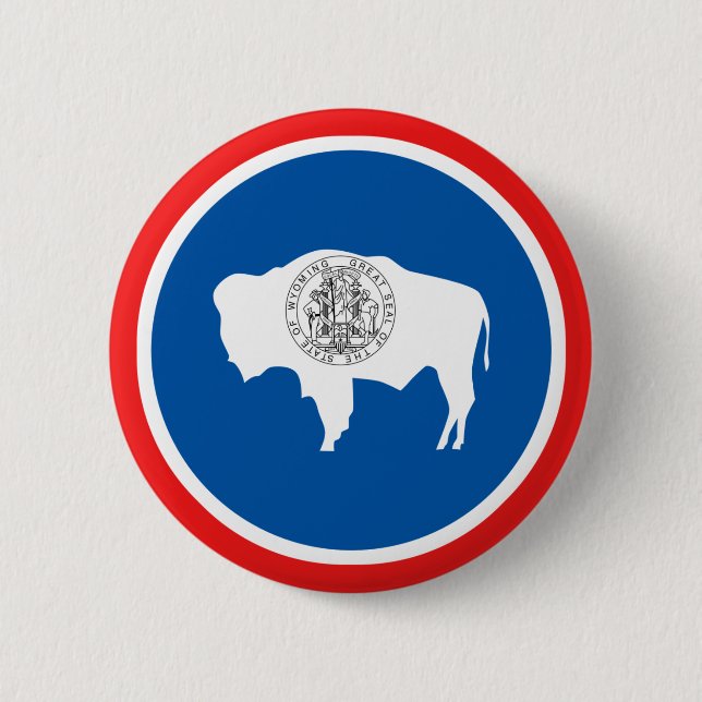 Wyoming statlig flagga knapp (Framsida)